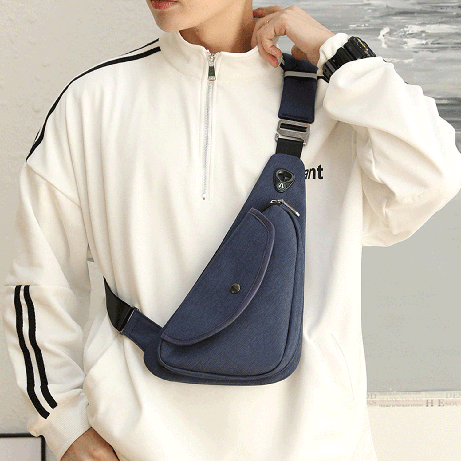 Oxford Cloth Fashion Banana Chest Crossbody Sling Bag 8